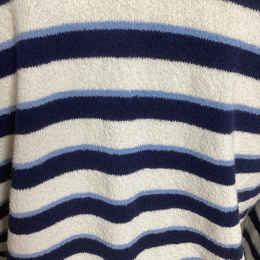 Veronica Beard Split Neck Striped Pullover Top Med - image 5